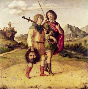 David og Jonathan, ca. 1505-10 (olje på tre)