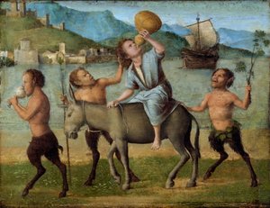 Silenus og satyrene av Giovanni Battista Cima da Conegliano