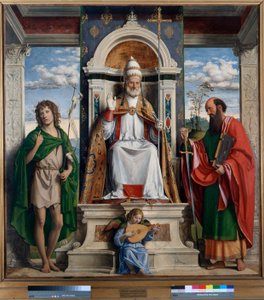 St. Peter tronet sammen med Døperen Johannes og St. Paulus