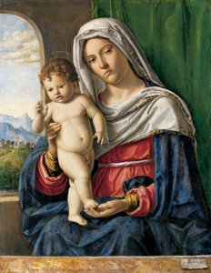Jomfru og barn, ca. 1500-4 (olje på poppel) av Giovanni Battista Cima da Conegliano