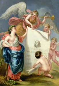 Allegorisk studie for et minnetrykk av Händel av Giovanni Battista Cipriani