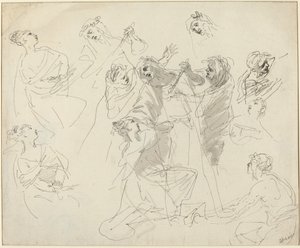 Figurstudier [recto] av Giovanni Battista Cipriani