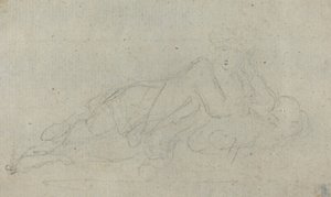 Tilbakelent kvinne [verso] av Giovanni Battista Cipriani