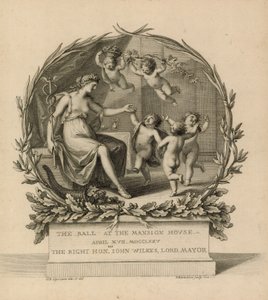 Billett til The Ball at the Mansion House, London, 17. april 1775 av Giovanni Battista Cipriani