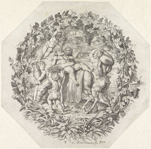 Bacchanal møtte den fulle Silenus av Giovanni Battista Costantini