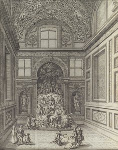 Stanza de Venti i Belvedere Theatre i Frascati ..., 1691 eller senere. av Giovanni Battista Falda