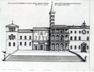 Benediction Loggia i den gamle Vatikanbasilikaen