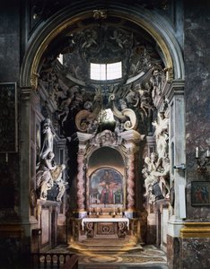 Feroni kapell, med skulpturer av Giovanni Battista Foggini (1652-1725), Basilica of Santissima Annunziata, Firenze, Toscana, Italia