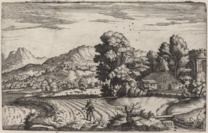 Fjelllandskap med lignelsen om såmannen av Giovanni Battista Fontana