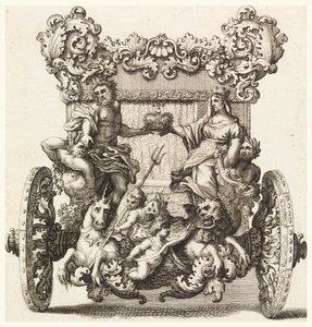 Sett bakfra av den første vognen til Lord Catelmaine Bygget i 1686 av Andrea Cornely etter Ciro Ferri (1634-1689)