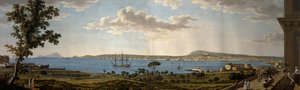 Utsikt over Posillipo og Napoli fra Portici