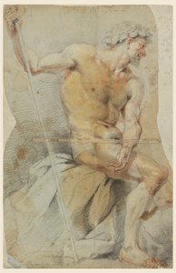 Studie av en naken eldre mann, Bacchus eller en av hans følgesvenner av Giovanni Battista Merano