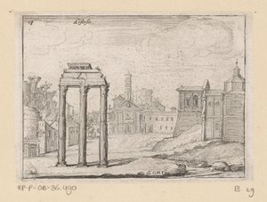 Utsikt over Forum Romanum i Roma Listesso (tittel på objekt) Utsikt over Roma (serietittel) Alcune vedute et prospettive di luoghi dishabitati di Roma (serietittel)