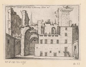 Resten van het Serapeum te Roma Kartille av kardinal di Fiorenza Leone XI (tittel på objekt) Gezichten op Roma (serietittel) Noen utsikter og perspektiver av ubebodde steder i Roma (serietittel)