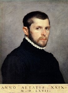 Portrait of Young Man, av Giovanni Battista Moroni (ca 1525-1578), olje på lerret, 44,4x56,9 cm av Giovanni Battista Moroni