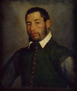Portrait of a Gentleman in a Green Doublet and Chainmail Shirt, ca. 1565 (olje på lerret) av Giovanni Battista Moroni