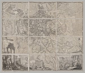 Nytt kart over Roma brakt frem i lyset av Giambattista Nolli i året MDCCXLVII, kjent som La Pianta Grande di Roma