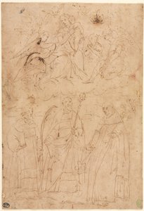 Madonna and Child in Glory above Three Saints, ca. 1570.