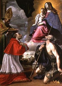 Madonna og barn med helgener av Giovanni Battista Pesari