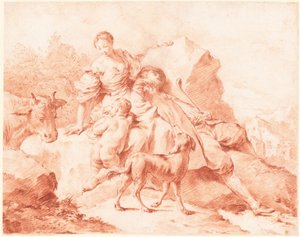 En hyrdefamilie hviler av Giovanni Battista Piazzetta