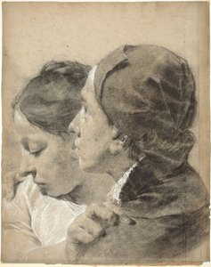 En ung mann som omfavner en jente av Giovanni Battista Piazzetta