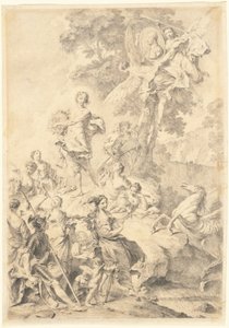 Apollo, musene og Mars: Til lovsang for Tasso av Giovanni Battista Piazzetta