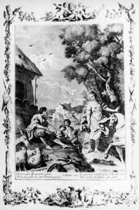 Erminia blir møtt av hyrde, canto VII, Jerusalem levert av Giovanni Battista Piazzetta