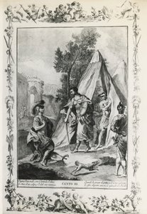 Jerusalem Delivered, canto III, illustrasjon av Giovanni Battista Piazzetta (1683-1754) for dikt av Torquato Tasso (1544-1595), utgave utgitt i Venezia i 1745, Italia