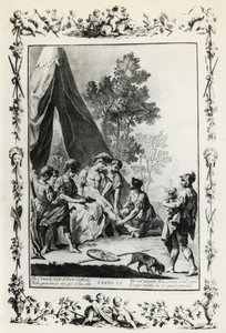 Jerusalem Delivered, canto XI illustrasjon av Giovanni Battista Piazzetta (1683-1754) for dikt av Torquato Tasso (1544-1595), utgave utgitt i Venezia i 1745, Italia av Giovanni Battista Piazzetta