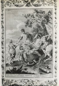 Jerusalem Delivered, canto XX, illustrasjon av Giovanni Battista Piazzetta (1683-1754) for dikt av Torquato Tasso (1544-1595), utgave utgitt i Venezia i 1745, Italia av Giovanni Battista Piazzetta