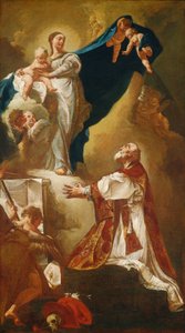 Madonna og barn vises for Saint Philip Neri av Giovanni Battista Piazzetta