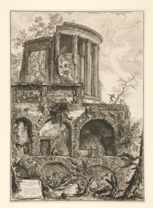 En annen utsikt over Sibylltemplet i Tivoli, fra Vedute di Roma av Giovanni-Battista Piranesi