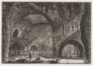 En annen utsikt over villaen til Maecenas i Tivoli, fra Vedute di Roma (utsikt over Roma) av Giovanni-Battista Piranesi