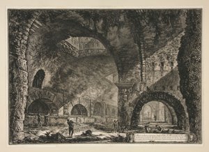 En annen innvendig utsikt over Villa of Maecenas i Tivoli, fra Vedute di Roma av Giovanni Battista Piranesi
