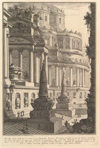 Gammelt mausoleum reist for asken til en romersk keiser Mausoleum antico eretto per..., ca. 1750. av Giovanni Battista Piranesi
