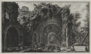 Utsikt over Egerias kilde og grotte utenfor Porta Capena eller over San Sebastiano, fra: Vedute di Roma av Giovanni Battista Piranesi