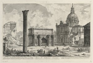Utsikt over Septimius Severus-buen av Giovanni Battista Piranesi