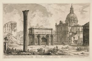 Arch of Septimius Severus (Arch of Septimius Severus), fra utsikt over Roma av Giovanni-Battista Piranesi