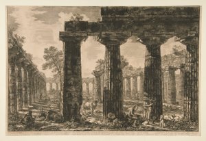 Andre sett? av fasaden til Pronaos, tegning? og beskrevet i plate V (En annen visning av pronaos-fasaden tegnet og beskrevet i plate V), fra forskjellige visninger av Giovanni Battista Piranesi