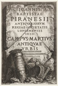 Book, Frontispiece, with Dedication to Robert Adam, in Il Campo Marzio dell