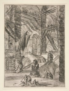 Carceri, VIII: The Staircase with Trophies av Giovanni Battista Piranesi