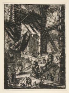 Carceri, VIII: The Staircase with Trophies av Giovanni Battista Piranesi