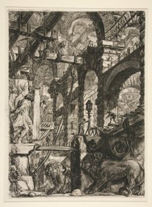 Carceri, V: Løvens basrelieffer av Giovanni-Battista Piranesi