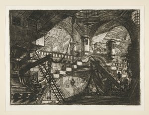 Carceri, XI: Buen med et skjellornament av Giovanni Battista Piranesi