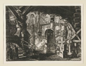 Carceri, XVI: The Pier with Chains av Giovanni Battista Piranesi