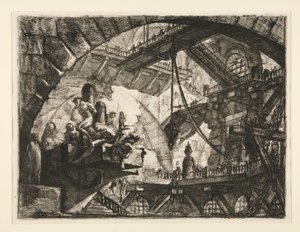 Carceri, X: Fanger på en utstikkende plattform av Giovanni Battista Piranesi