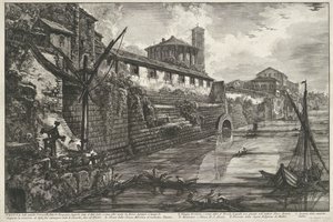 Cloaca Maxima te Roma Utsikt over den gamle Sostrizioni laget av Tarquinio Superbo kalt Bel Lid (...) (tittel på objekt) Gezichten op Roma (serietittel) Utsikt over Roma designet og gravert av Giambattista Piranesi-arkitekten Ve (nez) iano (serietittel) av Giovanni Battista Piranesi