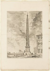 egyptisk obelisk. Dette ble reist av pave Sixtus V på Piazza of St. John Lateran, fra Views of Roma av Giovanni Battista Piranesi