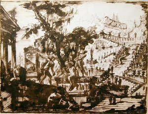 Fantastiske hager (penn og blekk på papir) av Giovanni Battista Piranesi