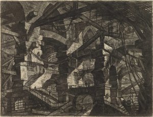 Fra serien The Imaginary Prisons (The Prisons of Invention) av Piranesi, Giovanni Battista (1720-1778). Kobberstikk, ca 1761, privat samling av Giovanni Battista Piranesi